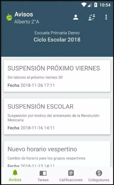 Escolarexzrzuty ekranu aplikacji2