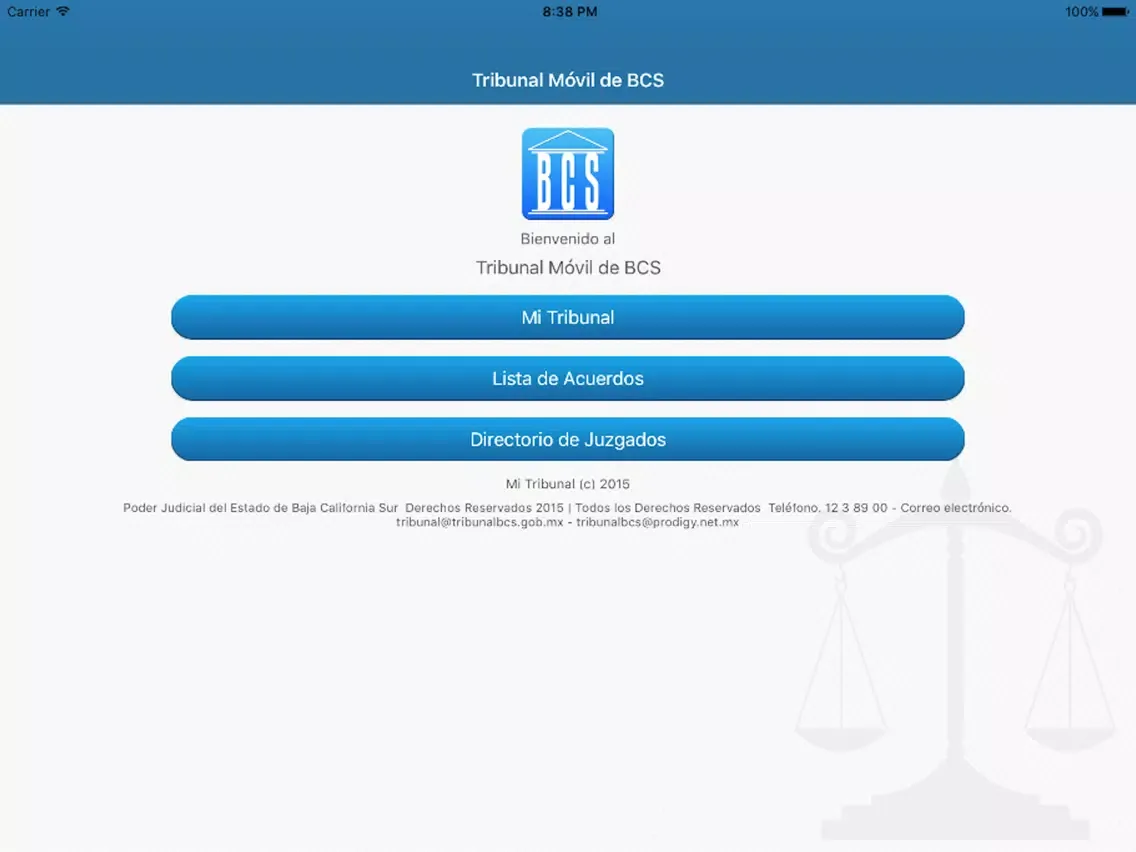 Tribunal Móvil BCS iPad  Screenshots