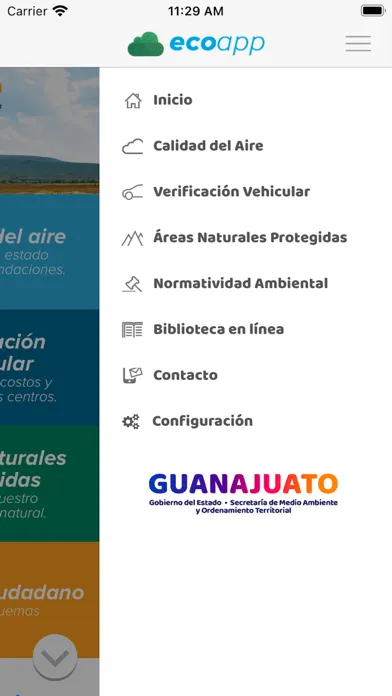 Capturas de tela do ecoapp