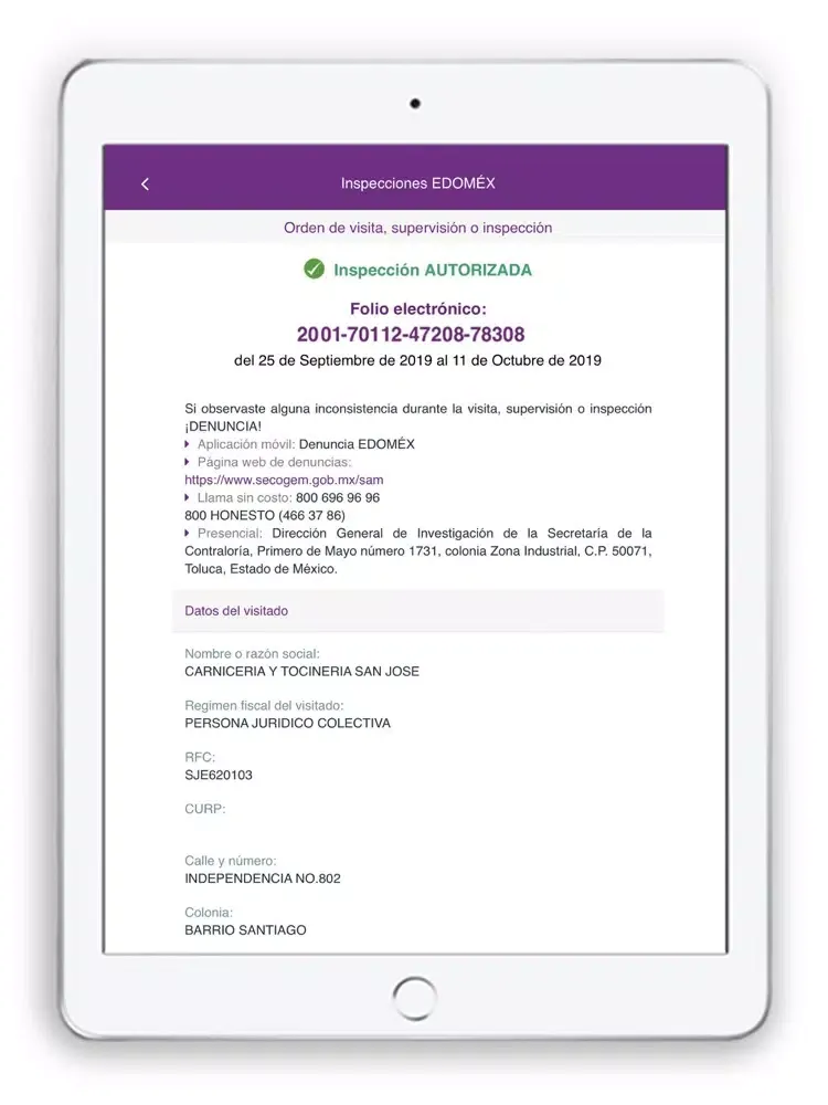 Zrzuty ekranu Inspecciones EDOMÉX iPad 