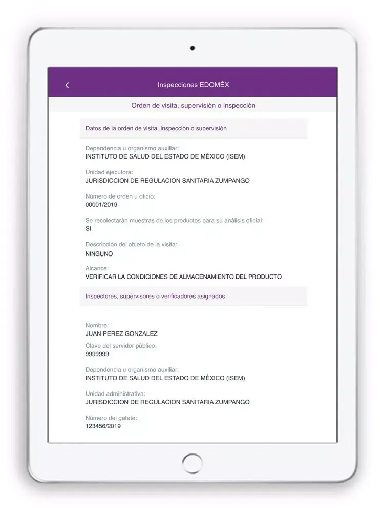 Zrzuty ekranu Inspecciones EDOMÉX iPad 