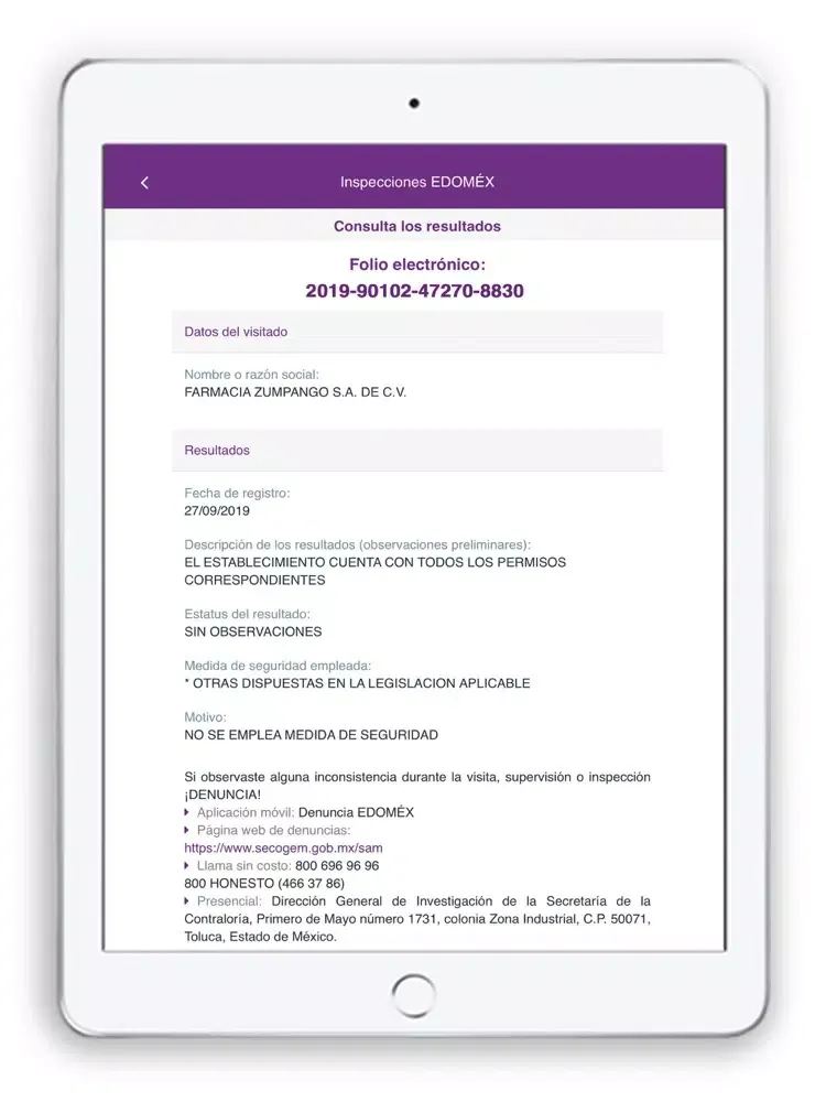 Zrzuty ekranu Inspecciones EDOMÉX iPad 