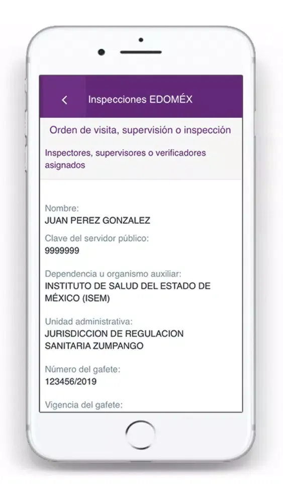 Zrzuty ekranu Inspecciones EDOMÉX