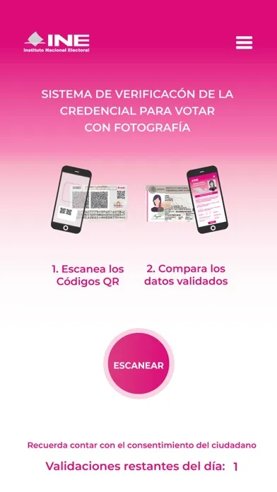 Скриншоты Valida INE-QR