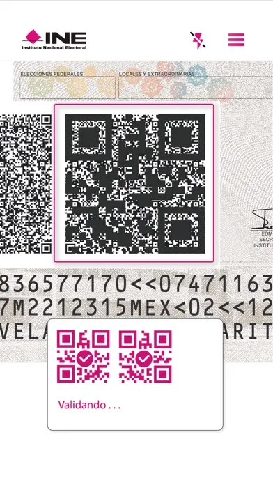 Скриншоты Valida INE-QR