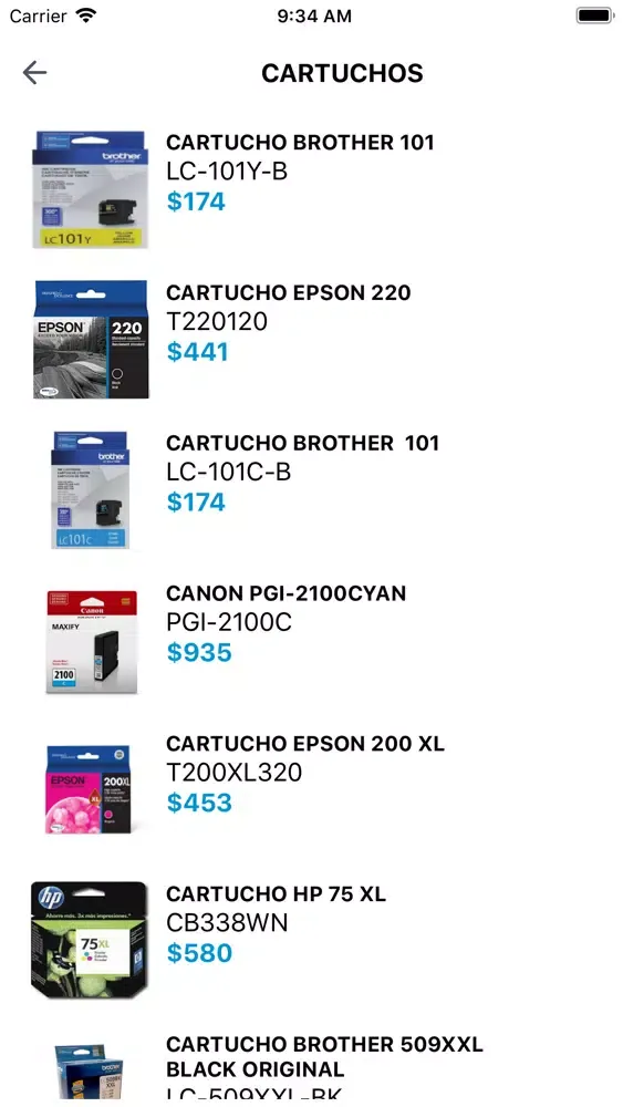 Captures d'écran de MrSinco - Tintas, toners..