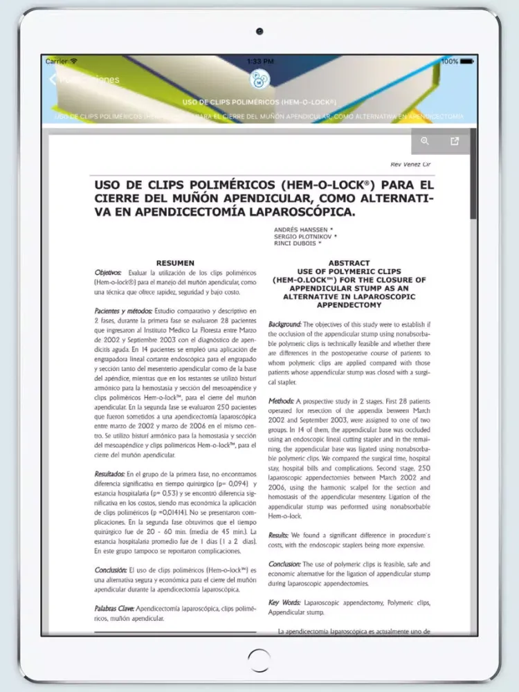 Capturas de pantalla de Producto Médico - PMI Servicios Quirúrgicos iPad 