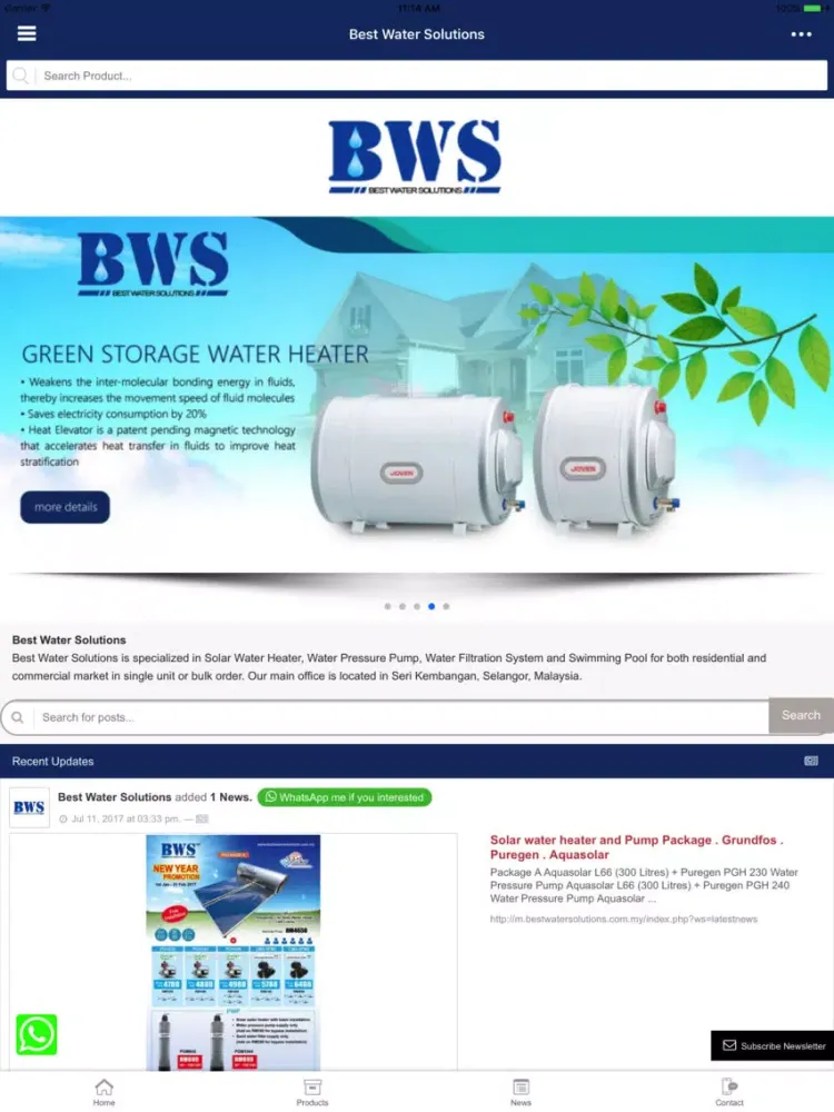 Capturas de pantalla de Best Water Solutions iPad 