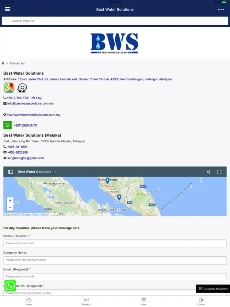 Capturas de pantalla de Best Water Solutions iPad 