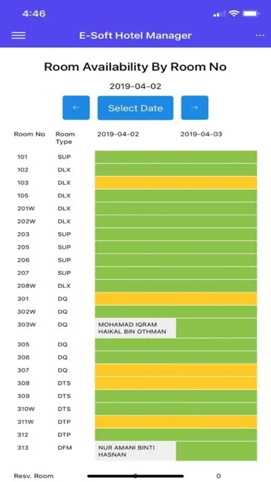 E-Soft Hotel Manager App Screenshots