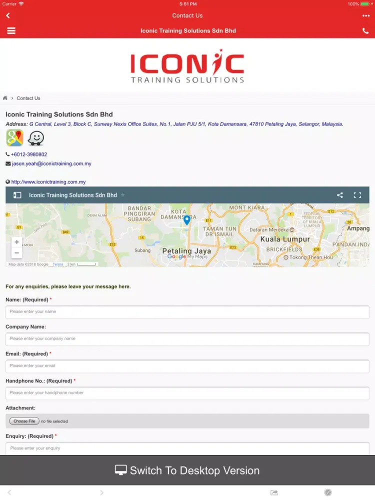 ภาพหน้าจอของ Iconic Training Solutions iPad 