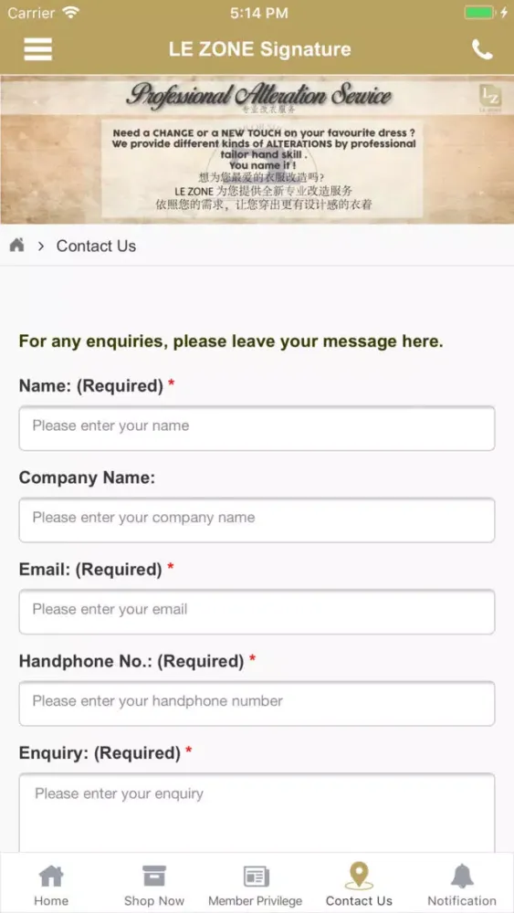 Screenshot di LE ZONE Signature