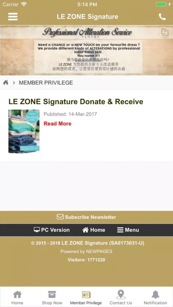 Screenshot di LE ZONE Signature