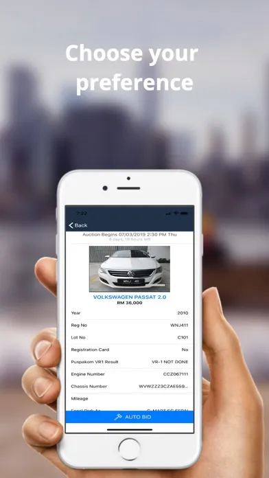 Ảnh chụp màn hình của PAH AutoAuction
