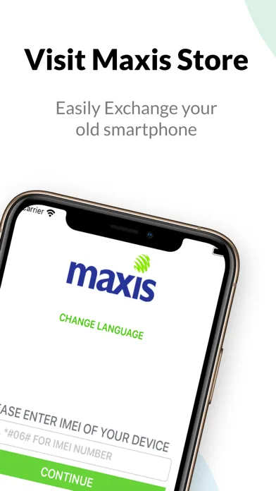 Ảnh chụp màn hình của Maxis Trade In