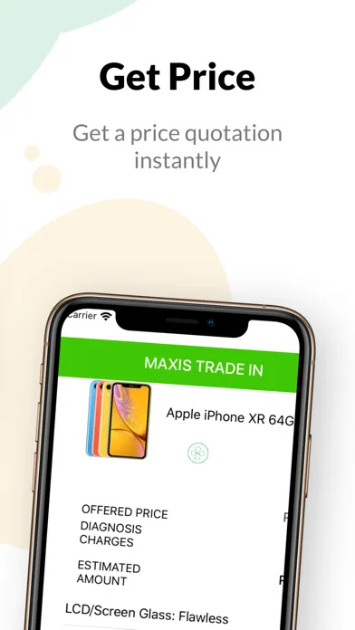 Ảnh chụp màn hình của Maxis Trade In