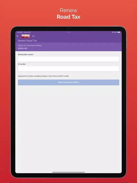 MyEG iPad  Screenshots
