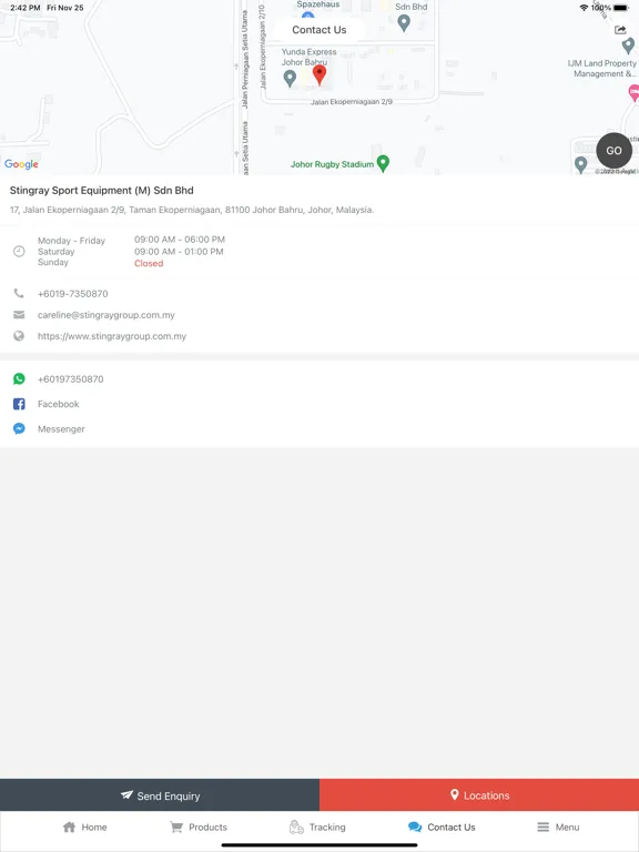 Stingray Sport Equipment iPad  Ekran Görüntüleri