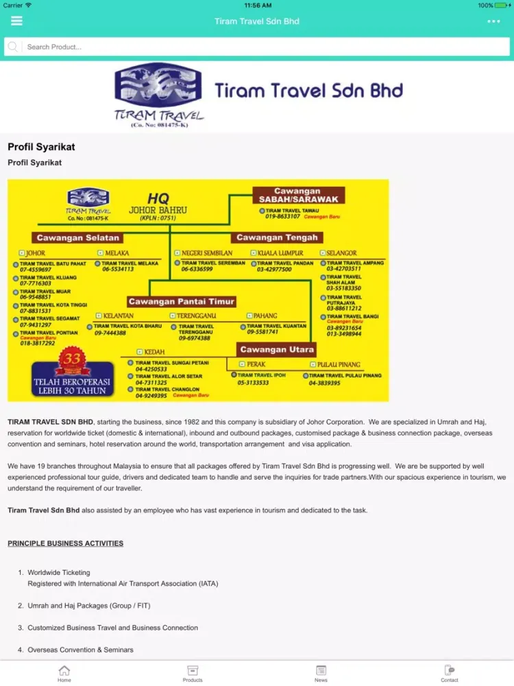 Tiram Travel iPad  স্ক্রিনশট