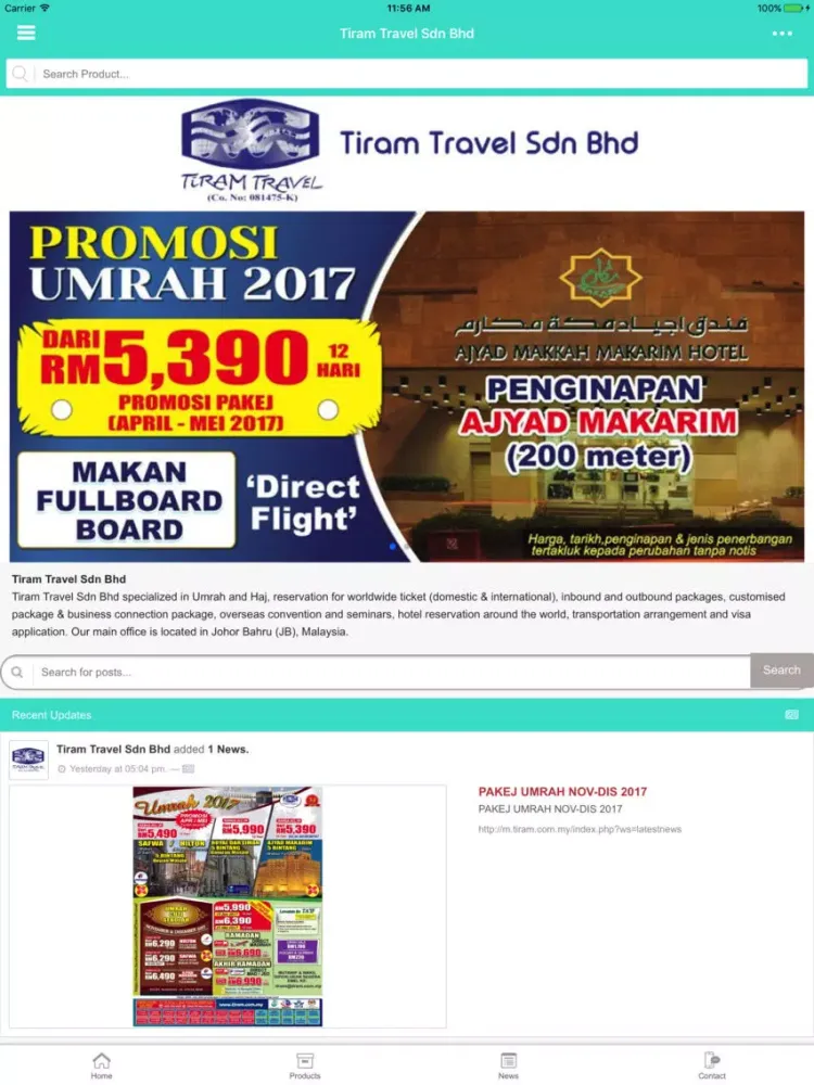 Tiram Travel iPad  স্ক্রিনশট