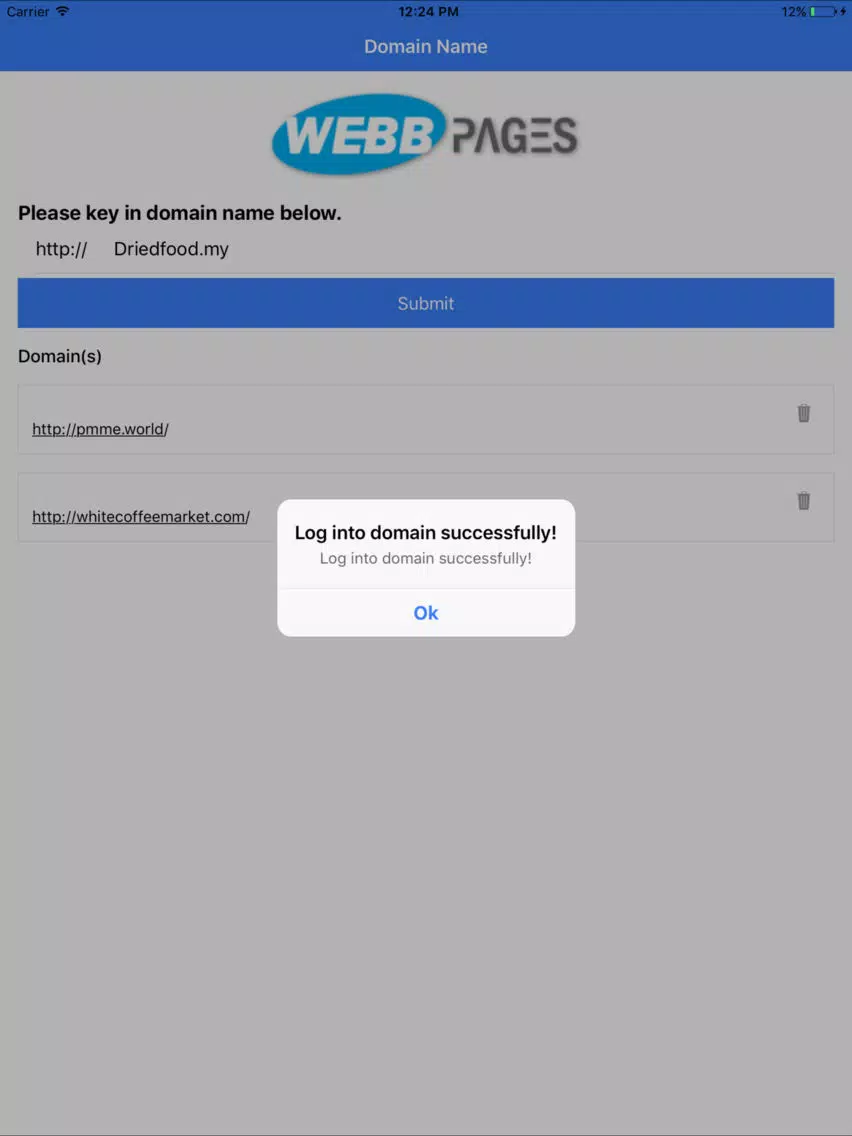 Webbpages AD Office App iPad  Screenshots