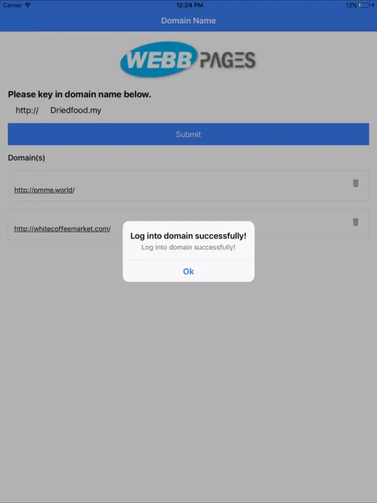 Webbpages AD Office App iPad 应用截图