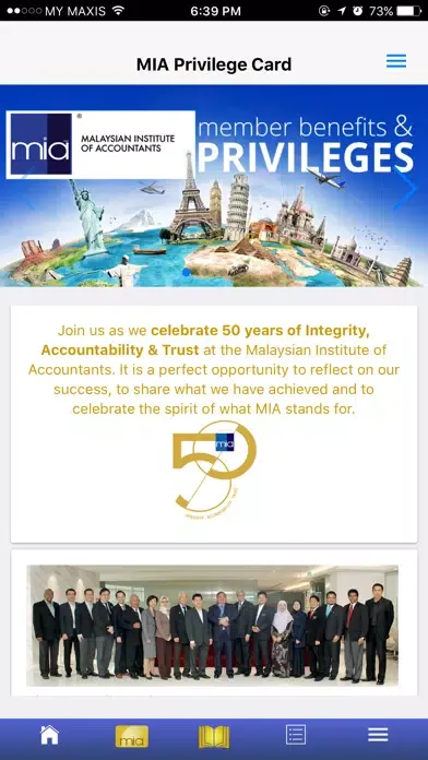 Screenshot di MIA Membership Privileges App