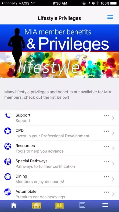 Screenshot di MIA Membership Privileges App