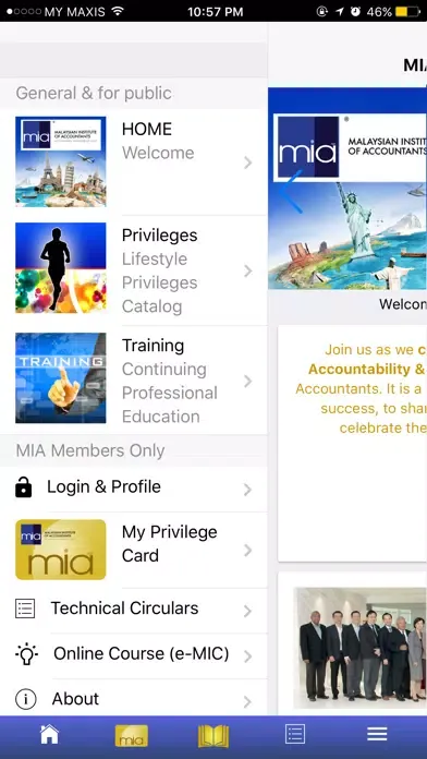 Screenshot di MIA Membership Privileges App