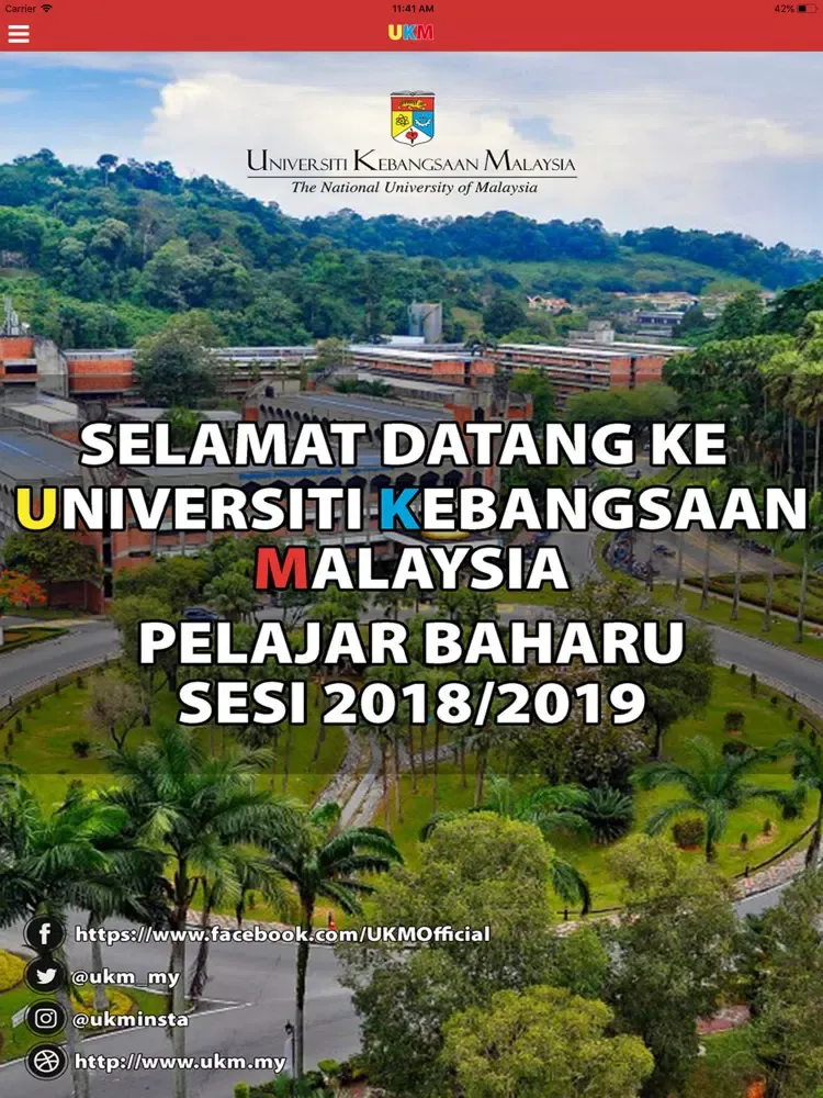 Tangkapan layar Mesra UKM iPad 