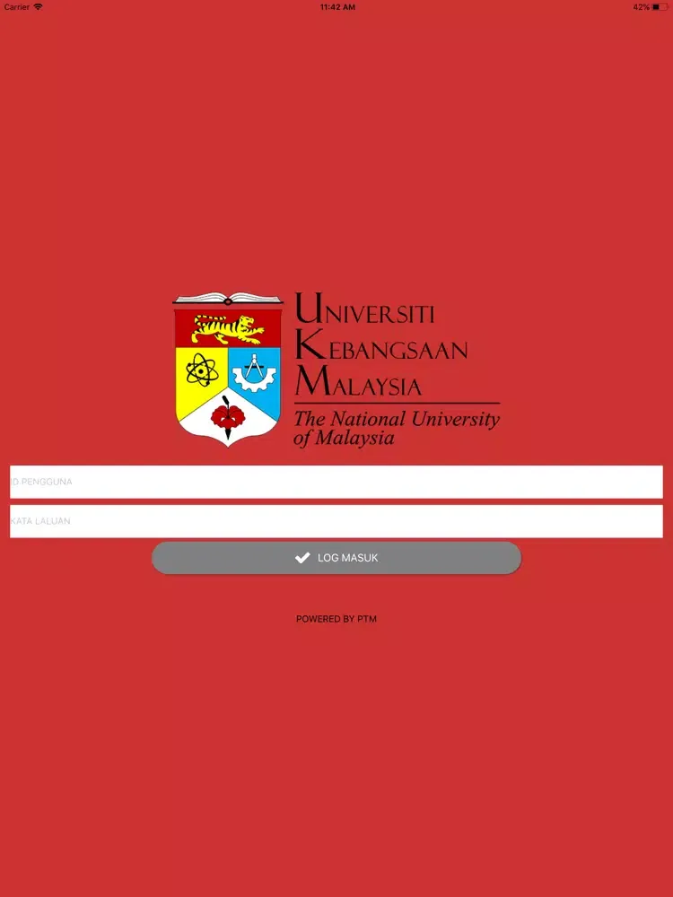Tangkapan layar Mesra UKM iPad 