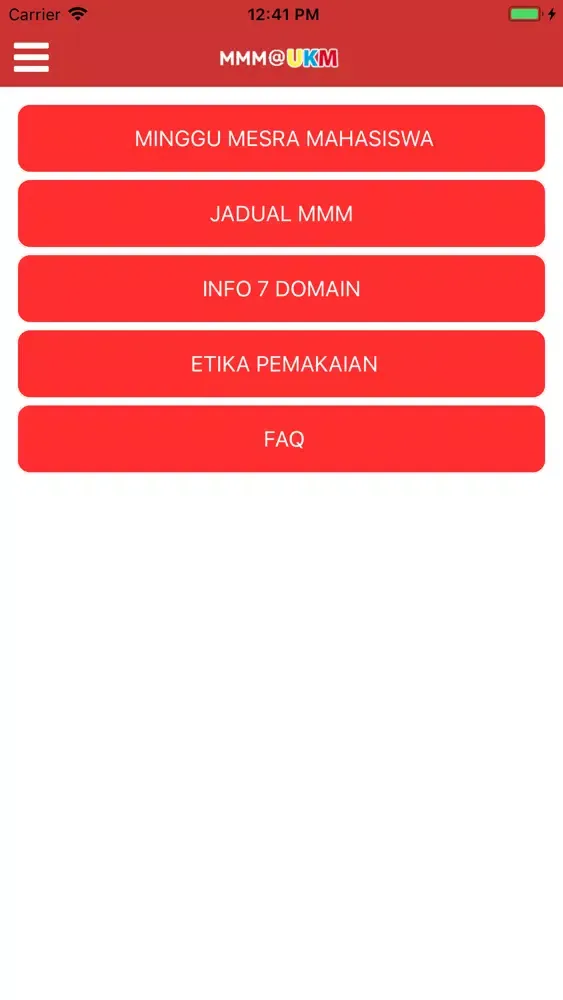 Tangkapan layar Mesra UKM