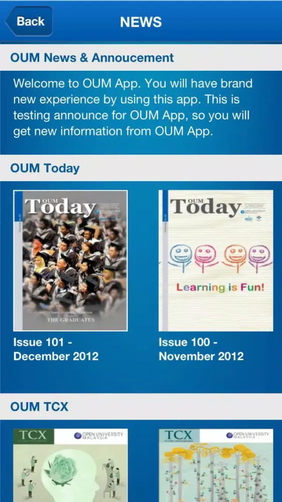 OUM App for iPhone 스크린샷