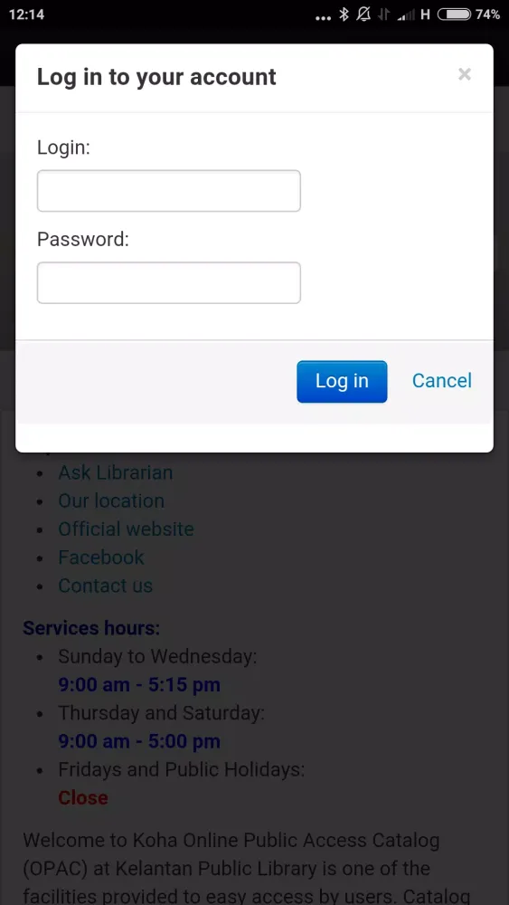 Kelantan Public Library Catalog स्क्रीनशॉट