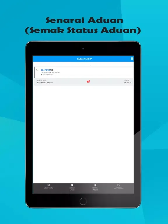 eAduan MBPP iPad  Screenshots