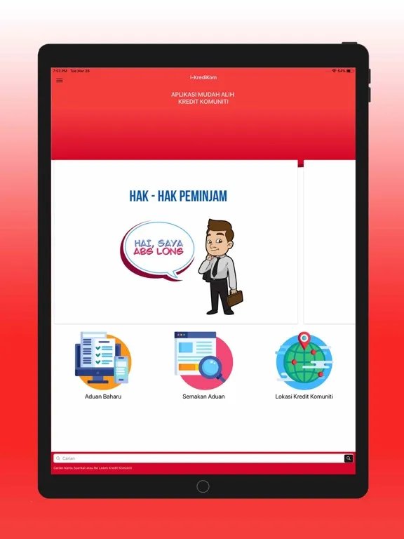 Ảnh chụp màn hình của i-KrediKom iPad 