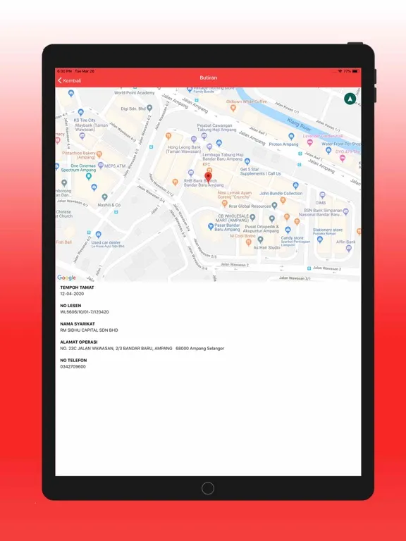 Ảnh chụp màn hình của i-KrediKom iPad 