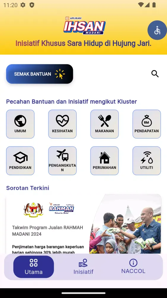 Tangkapan skrin Ihsan Madani