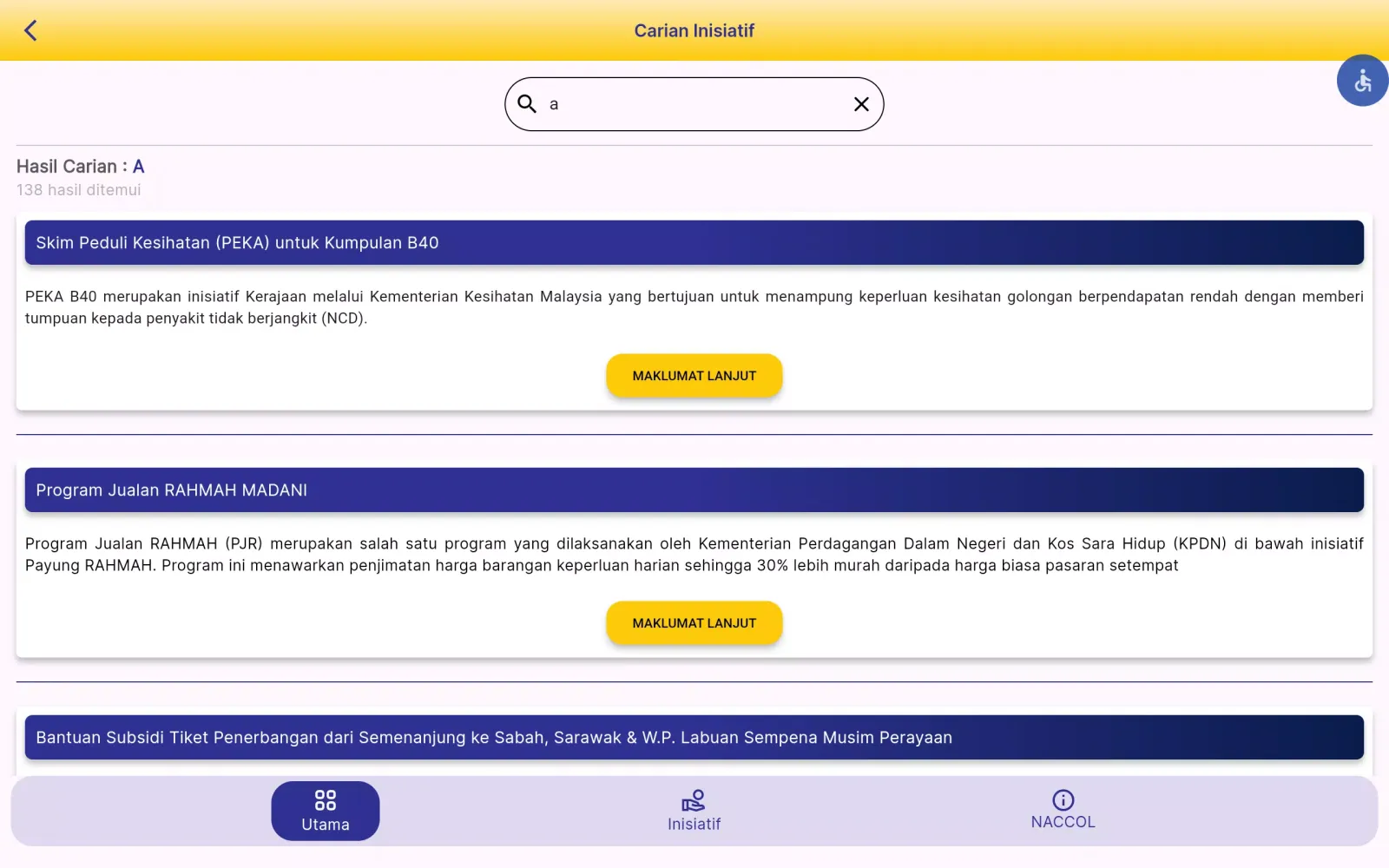 Tangkapan skrin Ihsan Madani