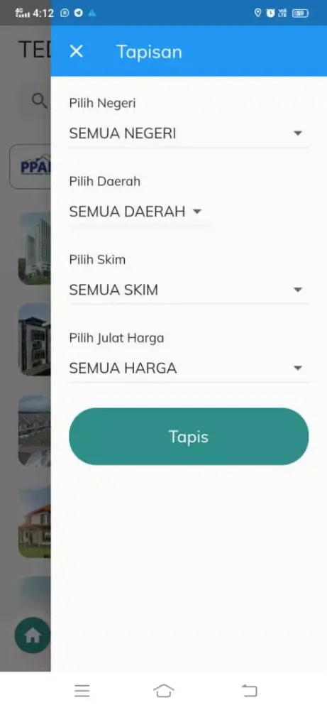Tangkapan skrin TEDUH