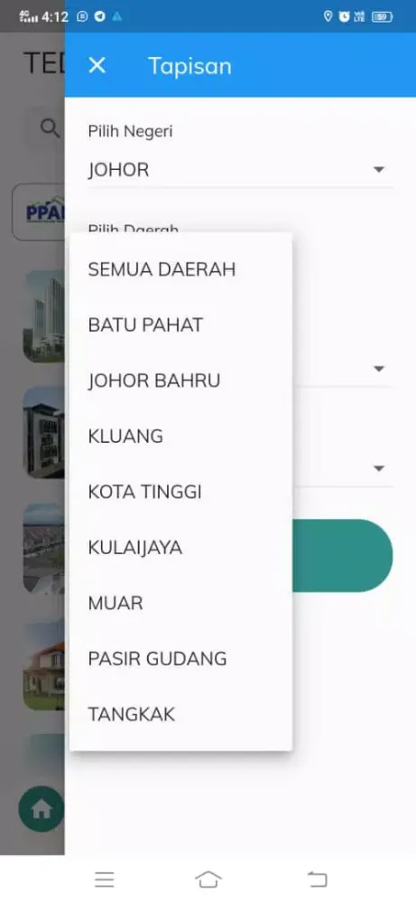 Tangkapan skrin TEDUH