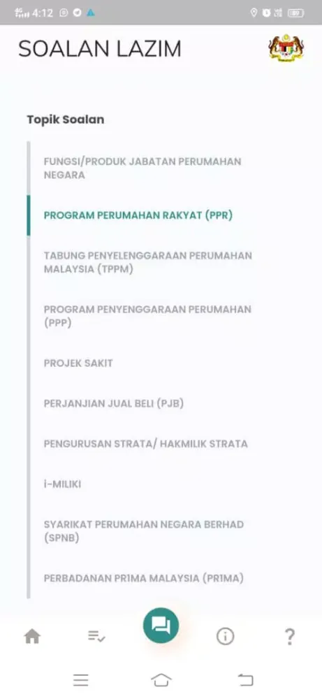 Tangkapan skrin TEDUH