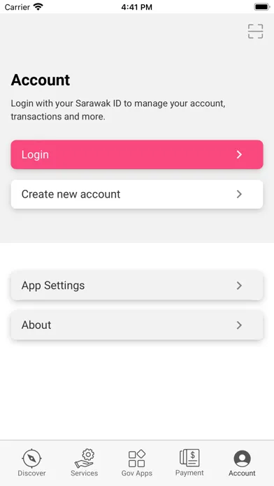 Tangkapan skrin Sarawak Gov App