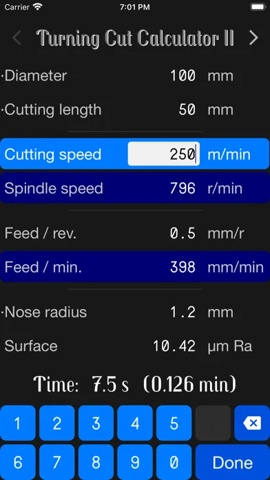 Capturas de pantalla de Turning Cut Calculator II