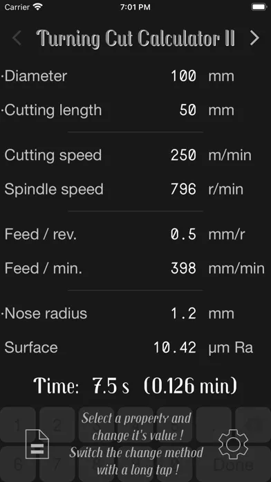 Capturas de pantalla de Turning Cut Calculator II