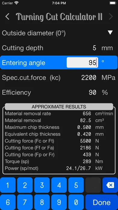 Capturas de pantalla de Turning Cut Calculator II