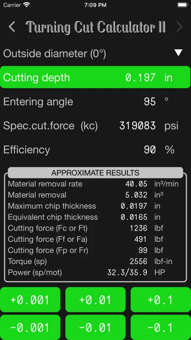 Capturas de pantalla de Turning Cut Calculator II
