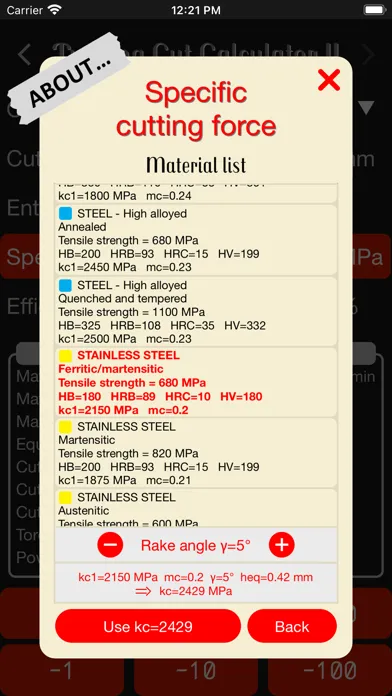 Capturas de pantalla de Turning Cut Calculator II