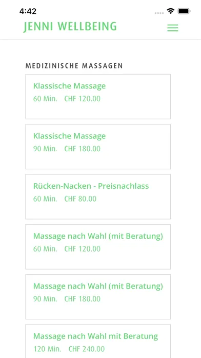 JENNI WELLBEING Massagepraxis應用截圖
