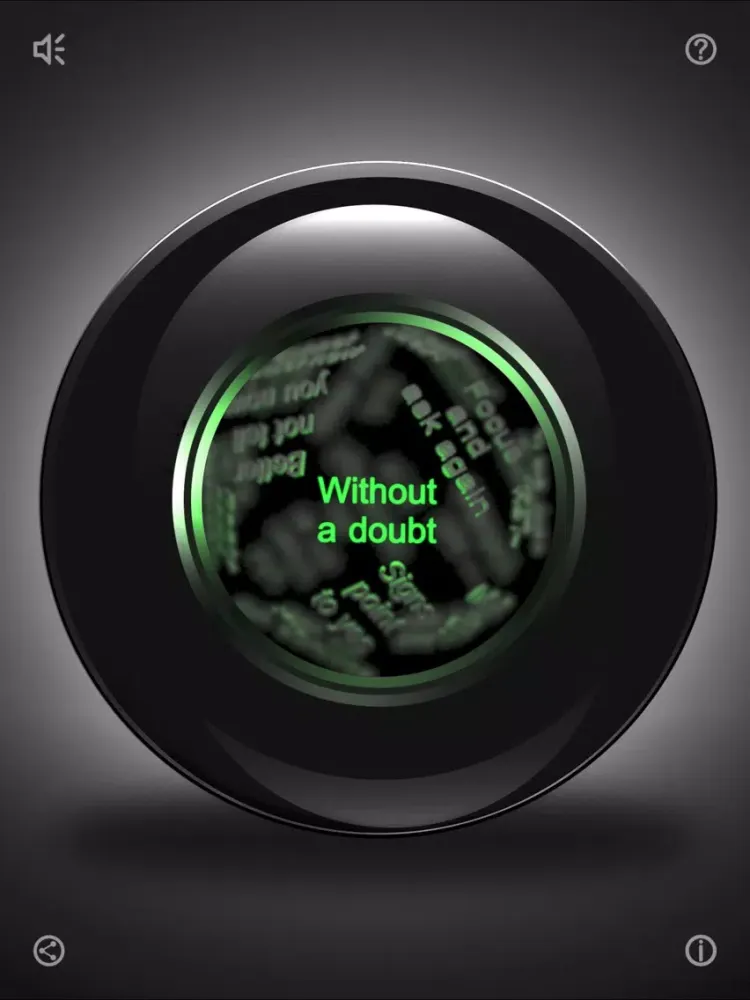 Tangkapan skrin mystic magic 8 ball crystal iPad 